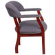 Gray Fabric |#| Gray Fabric Luxurious Conference Chair with Accent Nail Trim - Library Chair