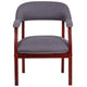 Gray Fabric |#| Gray Fabric Luxurious Conference Chair with Accent Nail Trim - Library Chair