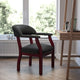 Black Vinyl |#| Black Vinyl Luxurious Conference Chair with Accent Nail Trim - Library Chair