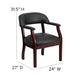 Black Vinyl |#| Black Vinyl Luxurious Conference Chair with Accent Nail Trim - Library Chair