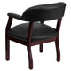 Black Vinyl |#| Black Vinyl Luxurious Conference Chair with Accent Nail Trim - Library Chair