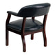 Navy Vinyl |#| Navy Vinyl Luxurious Conference Chair with Accent Nail Trim - Library Chair