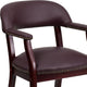 Burgundy LeatherSoft |#| Burgundy LeatherSoft Conference Chair with Accent Nail Trim - Library Chair