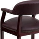 Burgundy LeatherSoft |#| Burgundy LeatherSoft Conference Chair with Accent Nail Trim - Library Chair