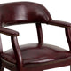 Oxblood Vinyl |#| Oxblood Vinyl Luxurious Conference Chair with Accent Nail Trim - Library Chair