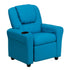 Contemporary Kids Recliner with Cup Holder and Headrest