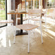 Antique White |#| Commercial Solid Wood Dining Chair with White Frame and Antique White Finish