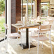 Antique White |#| Commercial Solid Wood Dining Chair with White Frame and Antique White Finish