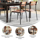 Antique Copper |#| Commercial Solid Wood Dining Chair with Black Frame and Antique Copper Finish