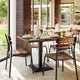 Antique Copper |#| Commercial Solid Wood Dining Chair with Black Frame and Antique Copper Finish