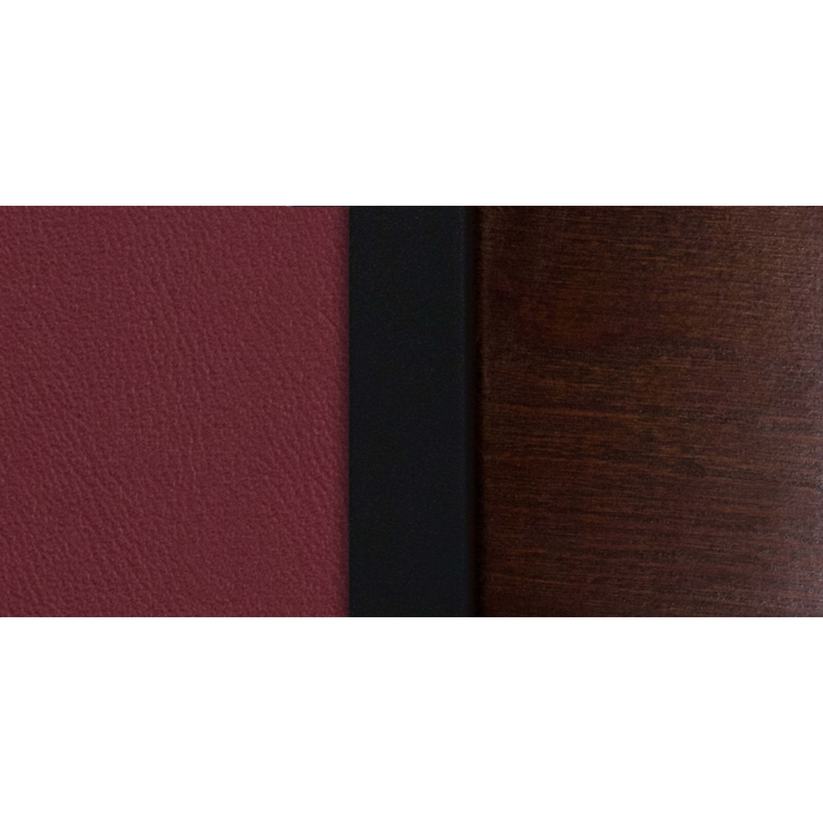 Walnut Wood Back/Burgundy Vinyl Seat/Black Metal Frame |#| Black Slat Back Metal Restaurant Barstool - Walnut Back, Burgundy Vinyl Seat