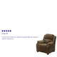 Brown Microfiber |#| Deluxe Padded Contemporary Brown Microfiber Kids Recliner with Storage Arms