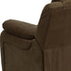 Brown Microfiber |#| Deluxe Padded Contemporary Brown Microfiber Kids Recliner with Storage Arms