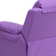 Lavender Vinyl |#| Deluxe Padded Contemporary Lavender Vinyl Kids Recliner with Storage Arms