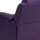 Purple Vinyl |#| Deluxe Padded Contemporary Purple Vinyl Kids Recliner with Storage Arms