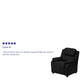 Black LeatherSoft |#| Deluxe Padded Contemporary Black LeatherSoft Kids Recliner with Storage Arms