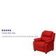 Red Vinyl |#| Deluxe Padded Contemporary Red Vinyl Kids Recliner with Storage Arms