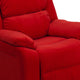 Red Microfiber |#| Deluxe Padded Contemporary Red Microfiber Kids Recliner with Storage Arms