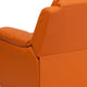 Orange Vinyl |#| Deluxe Padded Contemporary Orange Vinyl Kids Recliner with Storage Arms