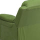 Avocado Microfiber |#| Deluxe Padded Contemporary Avocado Microfiber Kids Recliner with Storage Arms