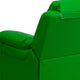 Green Vinyl |#| Deluxe Padded Contemporary Green Vinyl Kids Recliner with Storage Arms