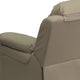 Beige Vinyl |#| Deluxe Padded Contemporary Beige Vinyl Kids Recliner with Storage Arms