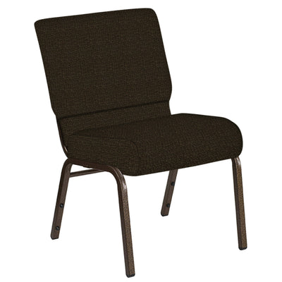 Embroidered 21''W Church Chair in Cobblestone Fabric - Gold Vein Frame