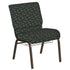Embroidered 21''W Church Chair in Eclipse Fabric with Book Rack - Gold Vein Frame