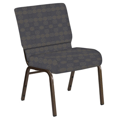 Embroidered 21''W Church Chair in Galaxy Fabric - Gold Vein Frame