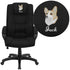 Embroidered High Back Multi-Line Stitch Upholstered Executive Swivel Office Chair with Arms