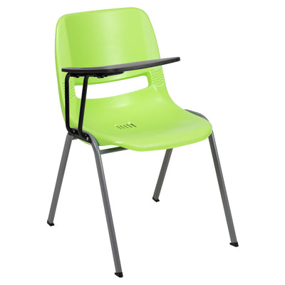 Ergonomic Shell Chair with Right Handed Flip-Up Tablet Arm