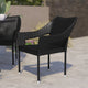 Black |#| All Weather Commercial Grade PE Rattan Stacking Patio Chairs in Black