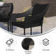 Black |#| All Weather Commercial Grade PE Rattan Stacking Patio Chairs in Black
