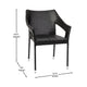 Black |#| All Weather Commercial Grade PE Rattan Stacking Patio Chairs in Black