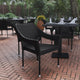 Black |#| All Weather Commercial Grade PE Rattan Stacking Patio Chairs in Black