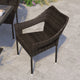 Espresso |#| All Weather Commercial Grade PE Rattan Stacking Patio Chairs in Espresso