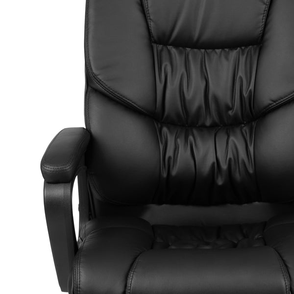 Black |#| Big & Tall 400 lb. Rated Black LeatherSoft Office Chair - Executive Office Chair