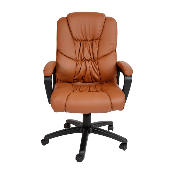 Brown |#| Big & Tall 400 lb. Rated Brown LeatherSoft Office Chair - Executive Office Chair