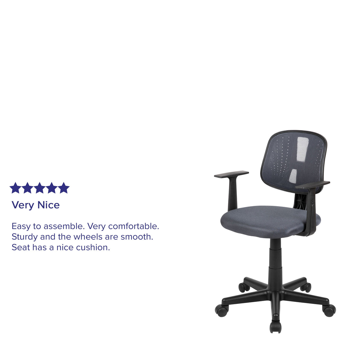 Gray |#| Flash Fundamentals Pivot Back Gray Mesh Swivel Task Office Chair with Arms