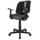 Gray |#| Flash Fundamentals Pivot Back Gray Mesh Swivel Task Office Chair with Arms