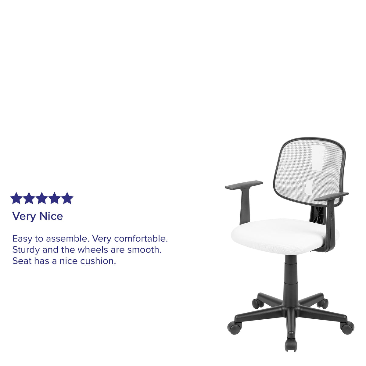 White |#| Flash Fundamentals Pivot Back White Mesh Swivel Task Office Chair with Arms