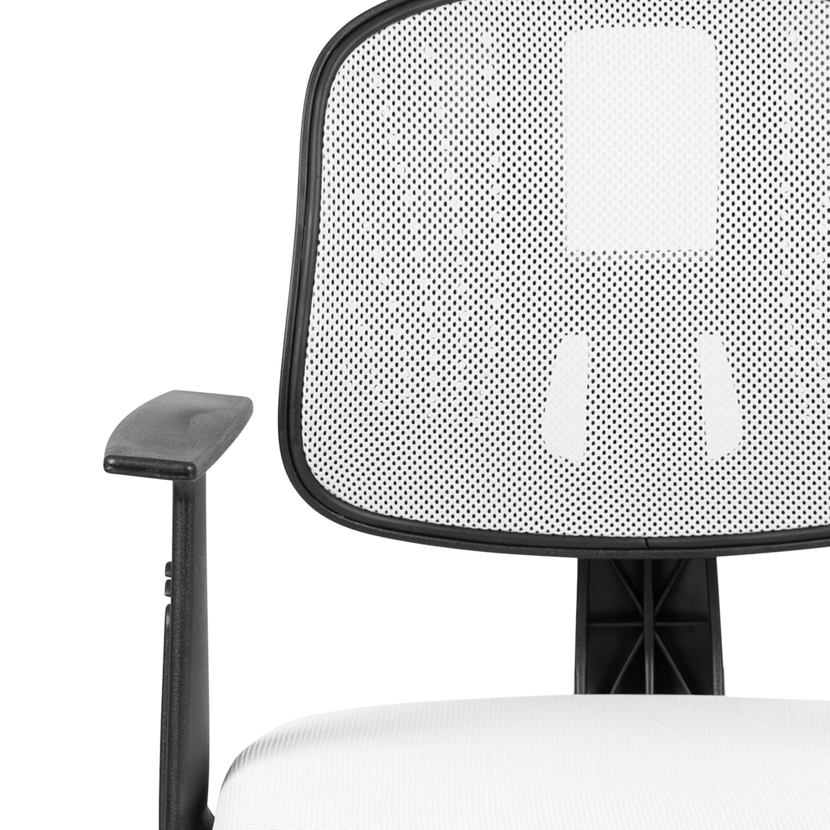 White |#| Flash Fundamentals Pivot Back White Mesh Swivel Task Office Chair with Arms