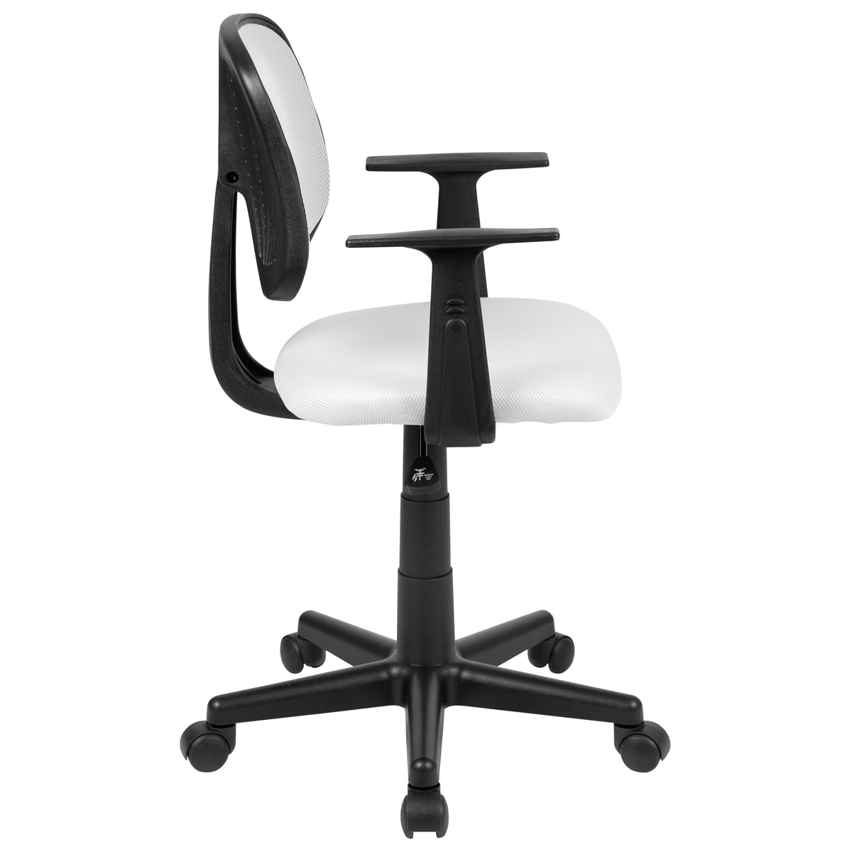 White |#| Flash Fundamentals Pivot Back White Mesh Swivel Task Office Chair with Arms