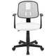 White |#| Flash Fundamentals Pivot Back White Mesh Swivel Task Office Chair with Arms