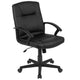 Flash Fundamentals Mid-Back Black LeatherSoft-Padded Task Office Chair with Arms