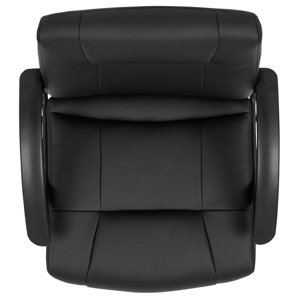 Flash Fundamentals Mid-Back Black LeatherSoft-Padded Task Office Chair with Arms