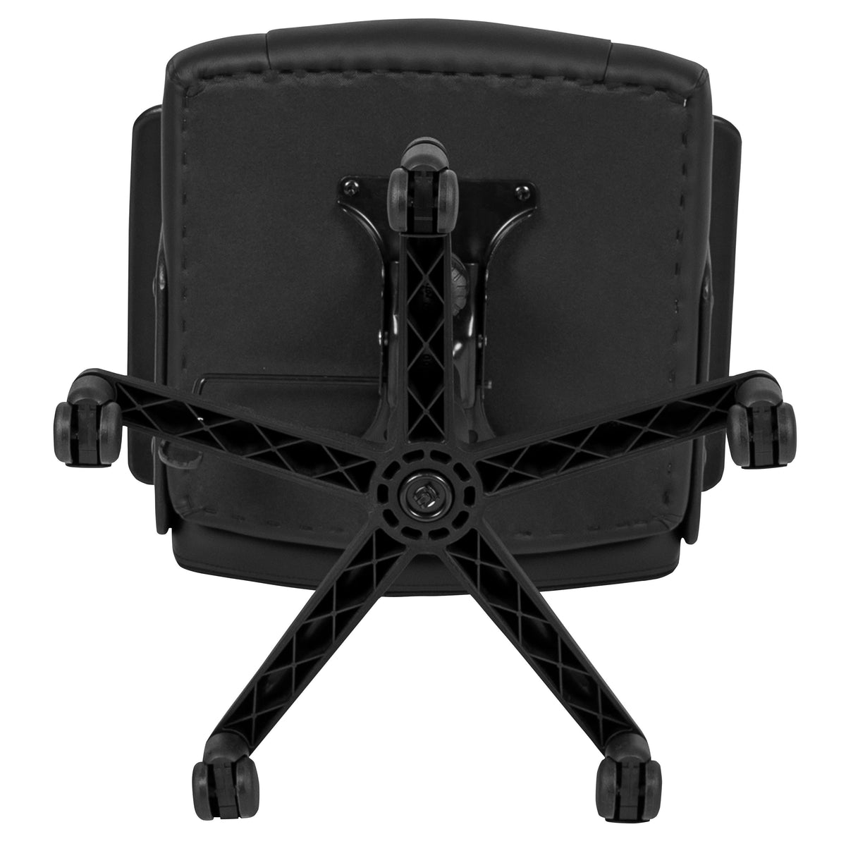 Flash Fundamentals Mid-Back Black LeatherSoft-Padded Task Office Chair with Arms