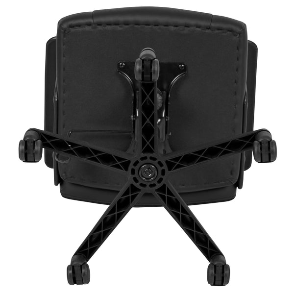 Flash Fundamentals Mid-Back Black LeatherSoft-Padded Task Office Chair with Arms