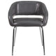 Gray |#| Contemporary Gray LeatherSoft Side Reception Chair w/Chrome Legs - Guest Chair