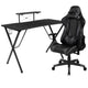 Gray |#| Gaming Bundle-Desk, Cup Holder/Headphone Hook & Gray Reclining Chair